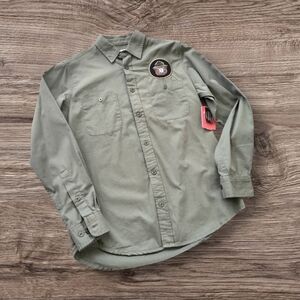 American Needle Vintage Pigment Olive Casual Button-Down Shirt